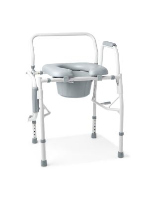 Medline Padded Drop Arm Commode, 300 lb. Weight Capacity